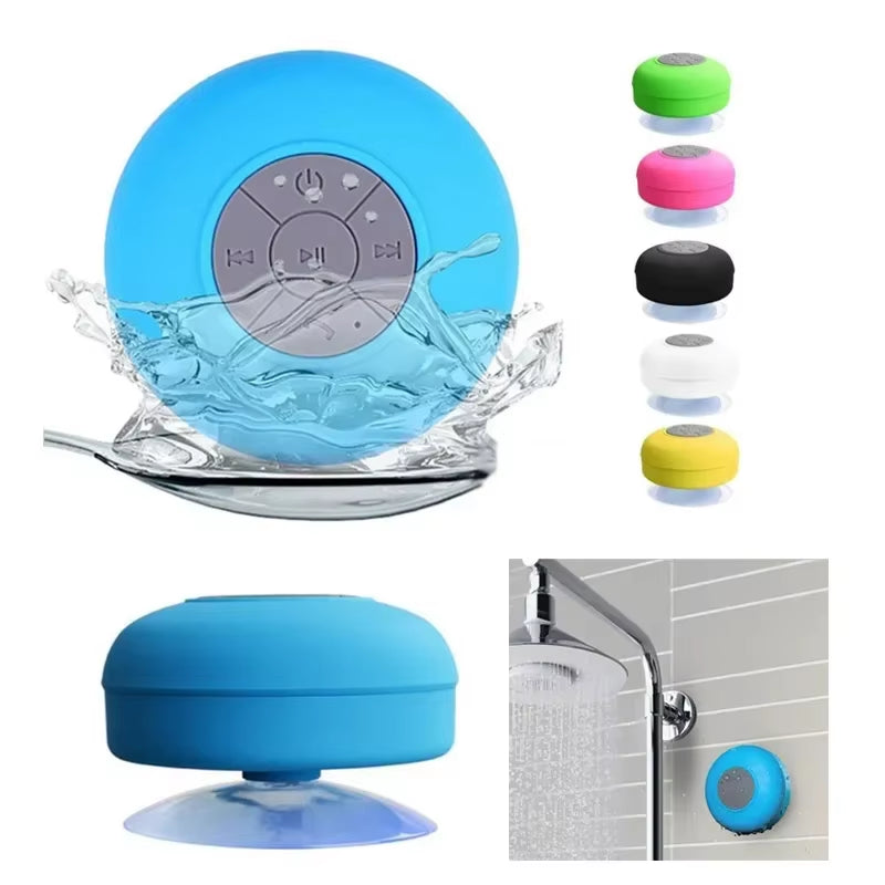 Wireless Waterproof Portable Shower Speaker with Bluetooth Compatibility and Hands-Free Functionality