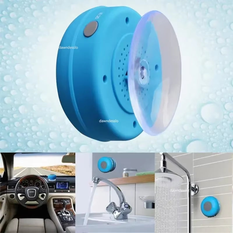 Wireless Waterproof Portable Shower Speaker with Bluetooth Compatibility and Hands-Free Functionality