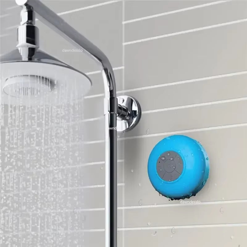 Wireless Waterproof Portable Shower Speaker with Bluetooth Compatibility and Hands-Free Functionality