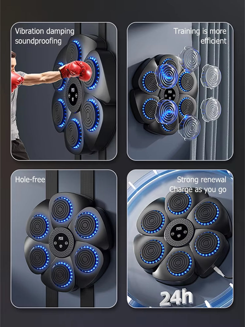 Smart Bluetooth Wall-Mounted Boxing Machine with Music and Electronic Training Features for Home and Gym Use