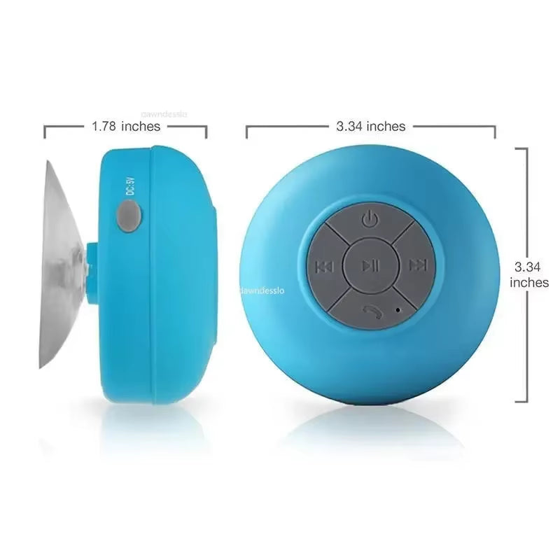 Wireless Waterproof Portable Shower Speaker with Bluetooth Compatibility and Hands-Free Functionality